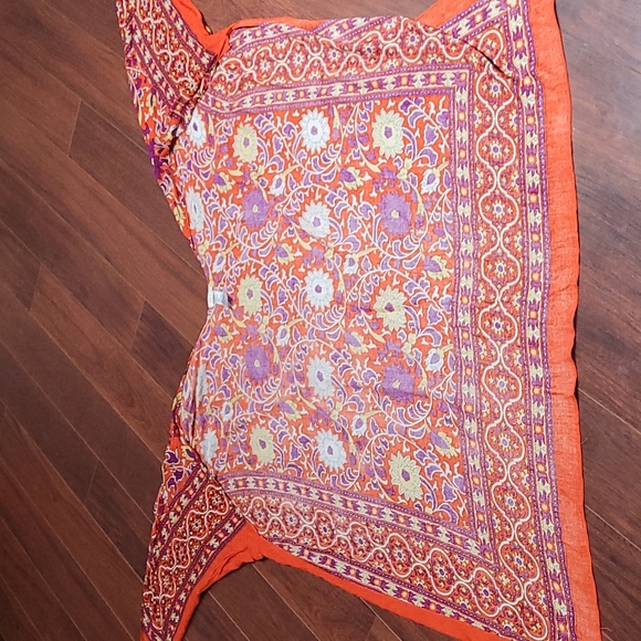 Free People Magic Dance Kimono Floral & Border Print Red Purple 1 Size Fits Most - Picture 12 of 16